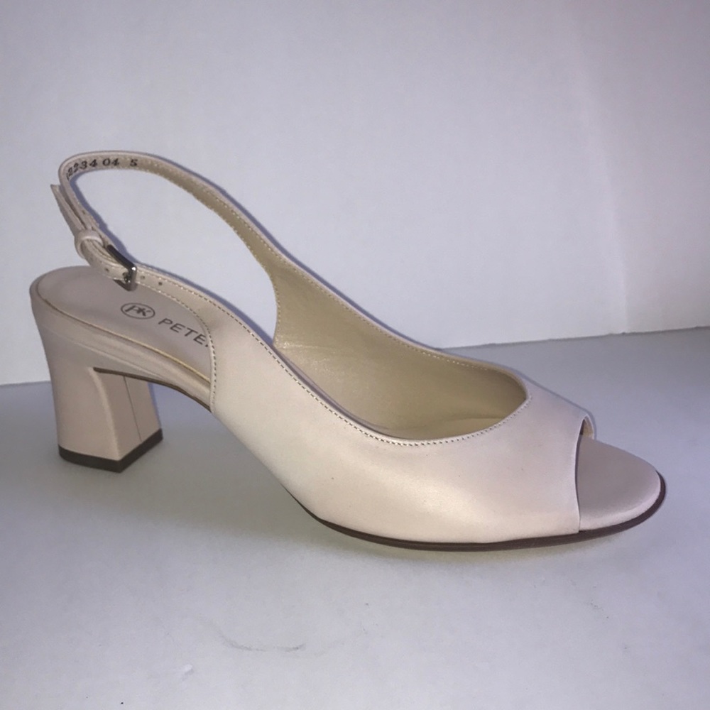 New Peter Kaiser Cream Open Toe Chunky Heel Size 5 - image 1